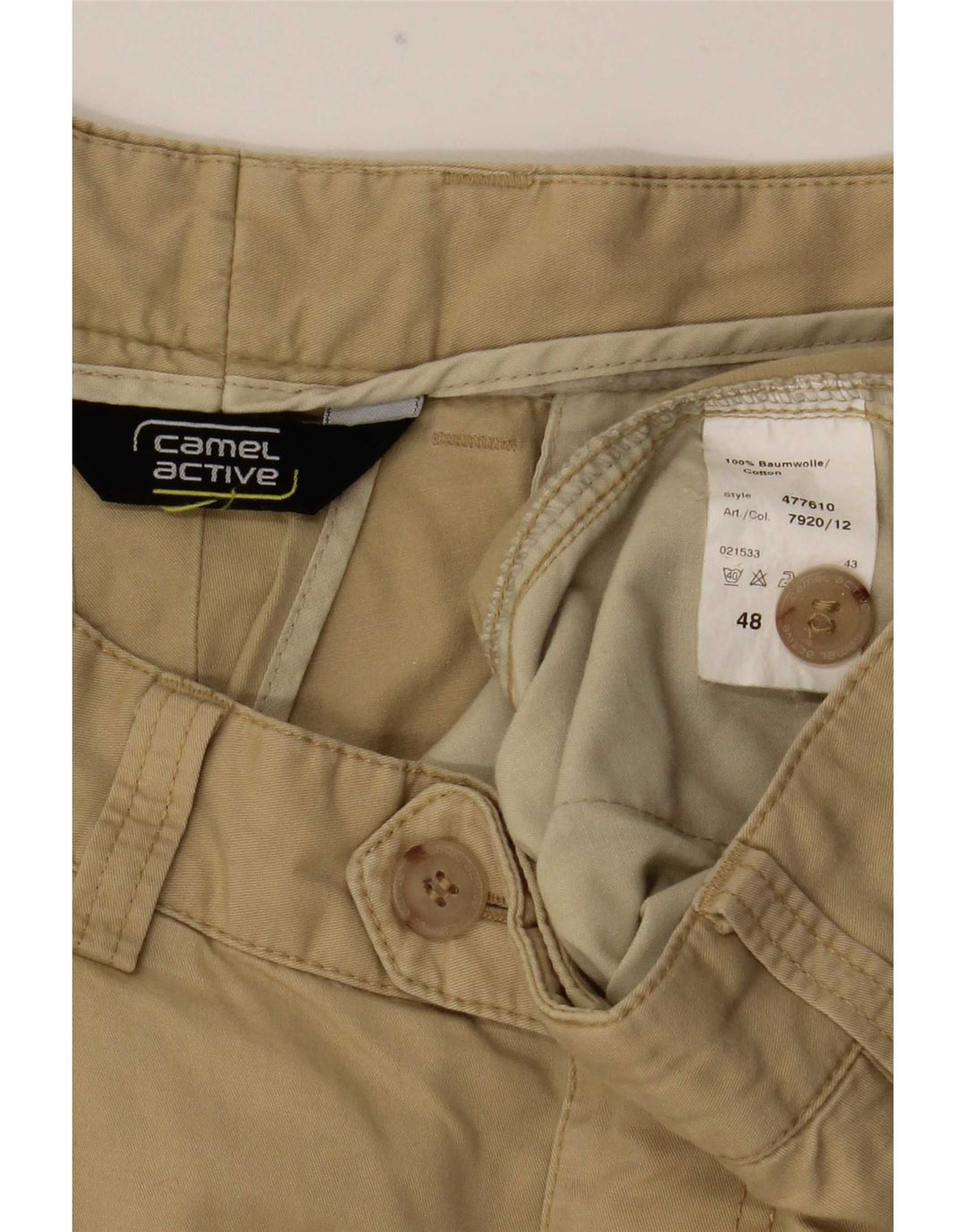Pantaloni de costum pentru bărbați Camel Active EU 48 Mediu L33 L32 Bej Bumbac