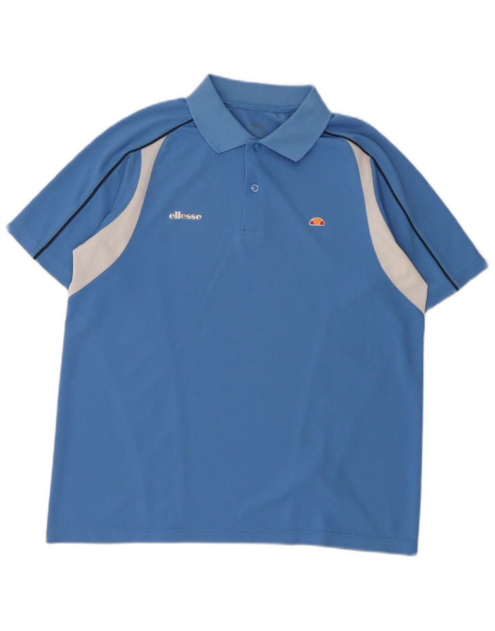 Tricou polo pentru bărbați, albastru mediu, bloc de culoare