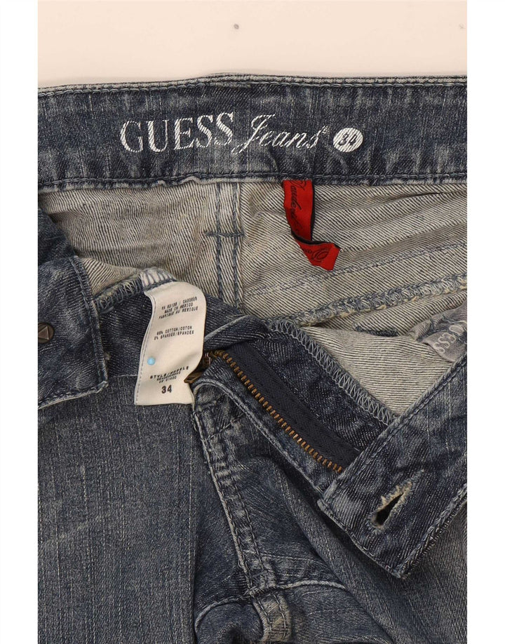 Blugi pentru femei Guess Distressed Bootcut W34 L30 Bumbac albastru
