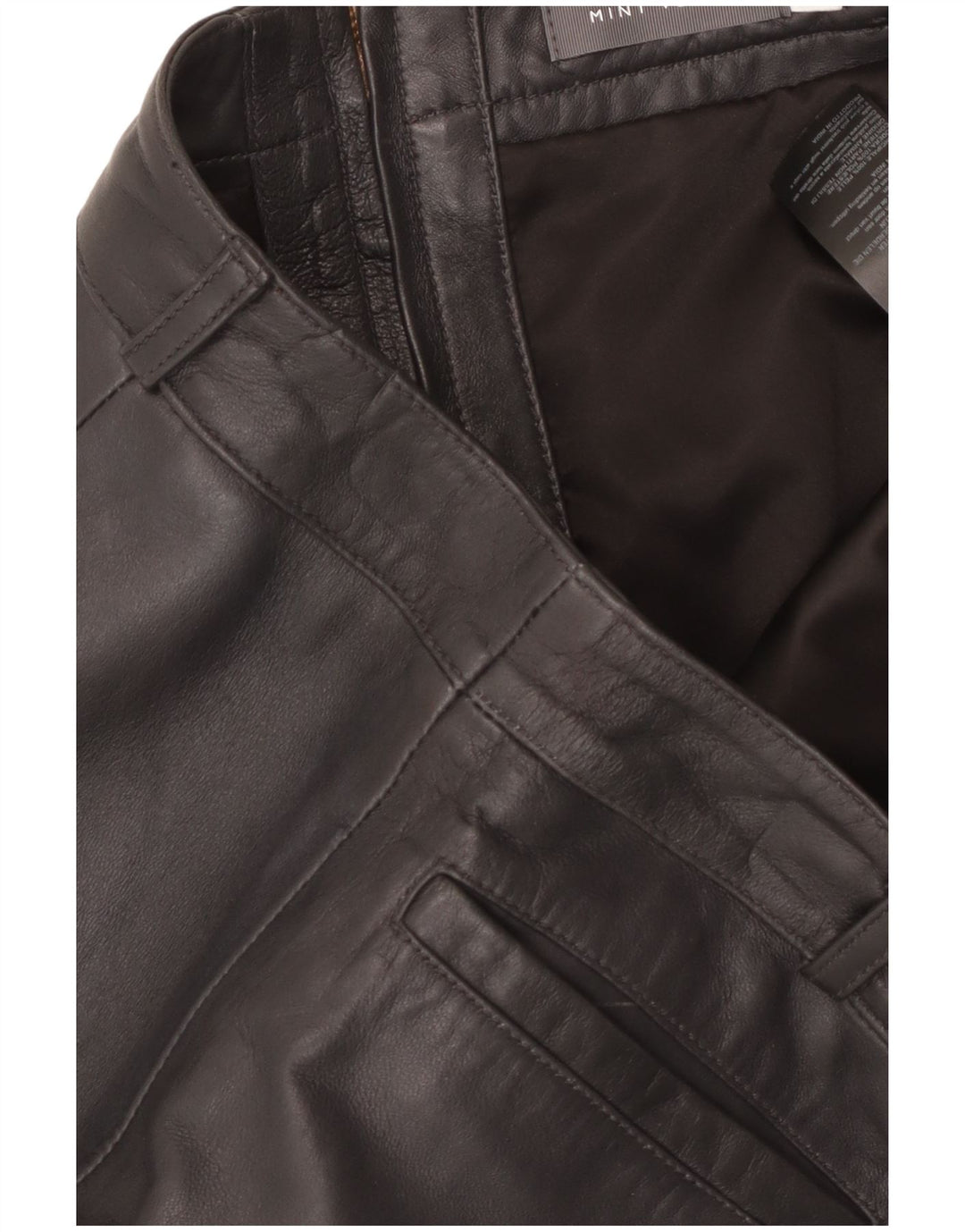 MINT VELVET Fusta de piele pentru femei UK 14 Large W34 Piele neagră