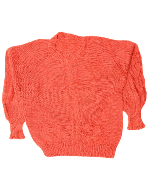 Pulover vintage pentru femei cu gât supradimensionat, pulover UK 20 2XL Portocaliu