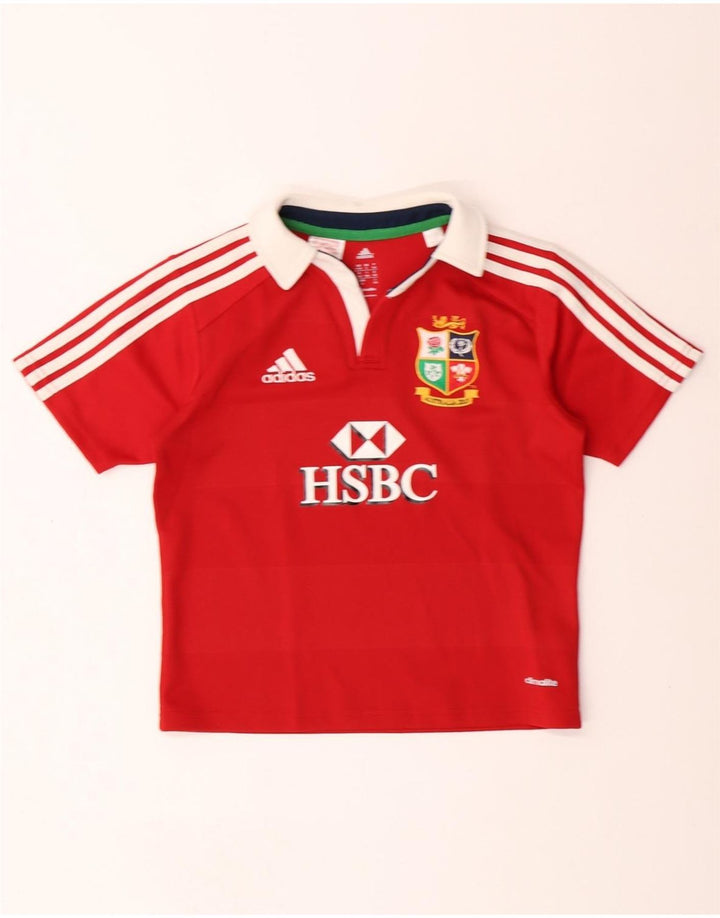 Tricou polo cu grafică ADIDAS Australia 2013 pentru băieți 9-10 ani poliester roșu