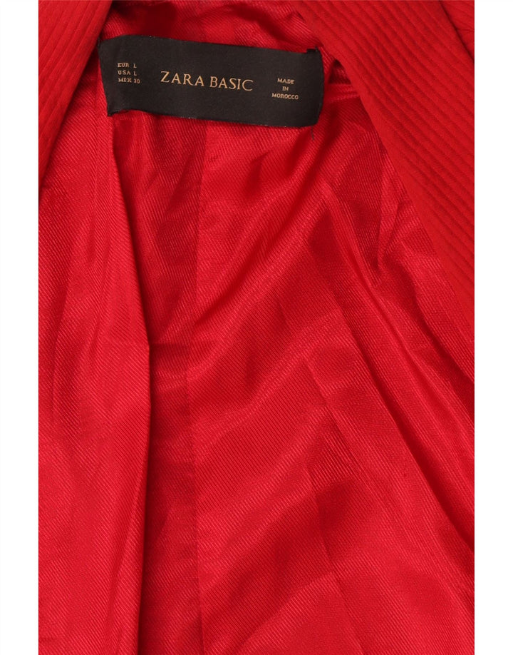 Jachetă pentru femei Zara cu mâneci 3/4 deschise, UK 16, roșu mare