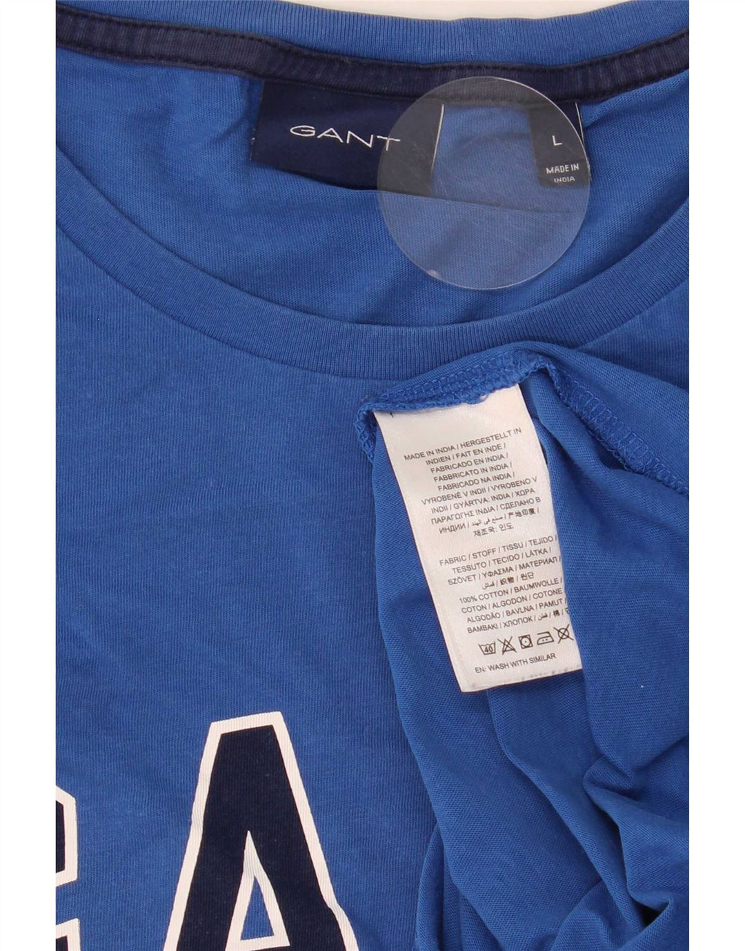 Tricou grafic Gant pentru bărbați Top mare, albastru, bumbac