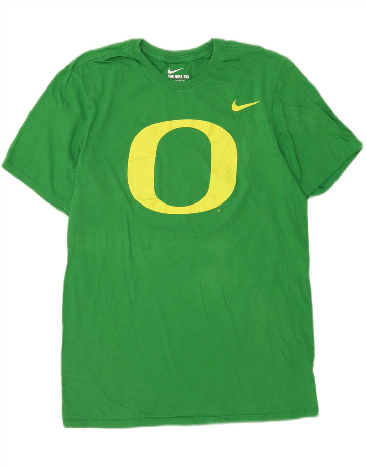 Tricou grafic Nike pentru bărbați, cu croială atletică, top din bumbac verde mediu