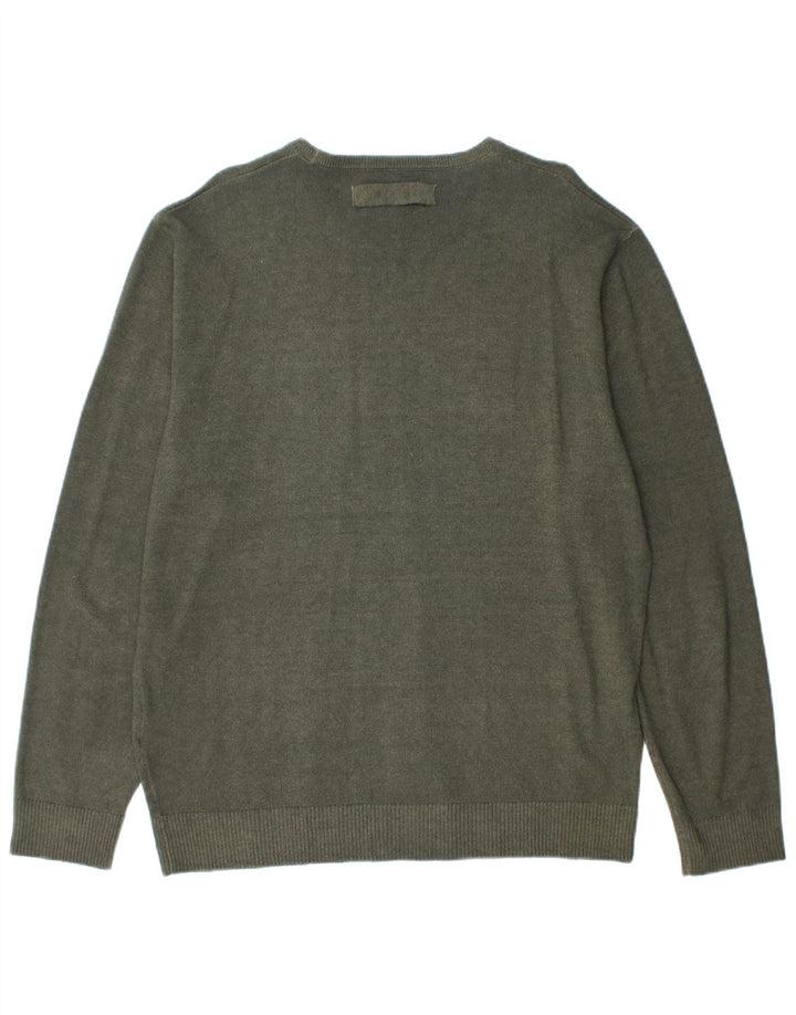 REPLAY Pulover pentru bărbați cu gât de barcă XL Lână kaki