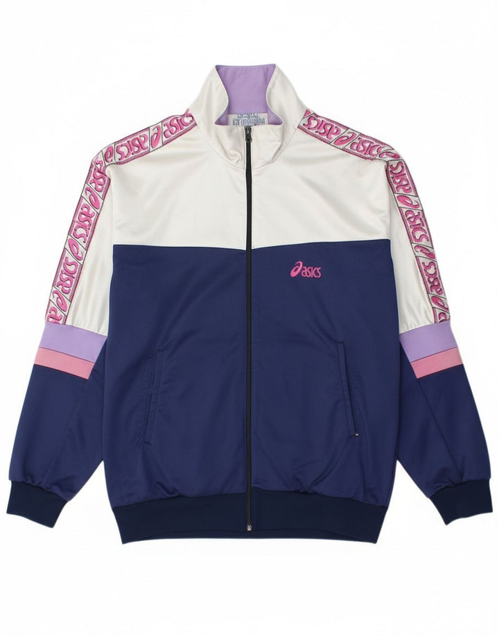 Jachetă de top pentru trening grafic Asics pentru bărbați, albastru bleumarin mediu