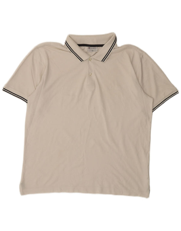Tricou polo Champion pentru bărbați, bumbac alb mediu