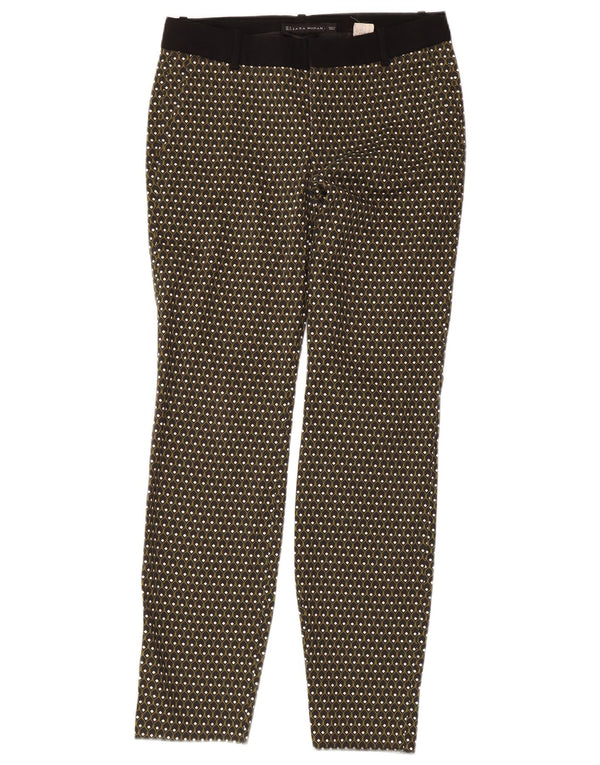 Pantaloni skinny casual pentru femei Zara XS W24 L29 bumbac geometric negru