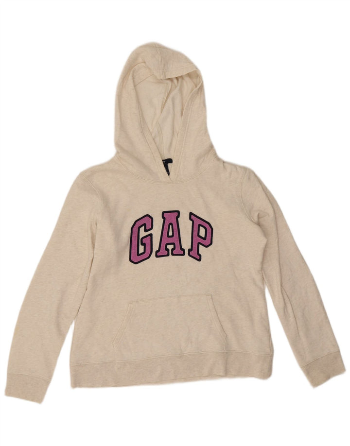 Pulover cu glugă cu grafic Gap pentru femei UK 14 Medium White