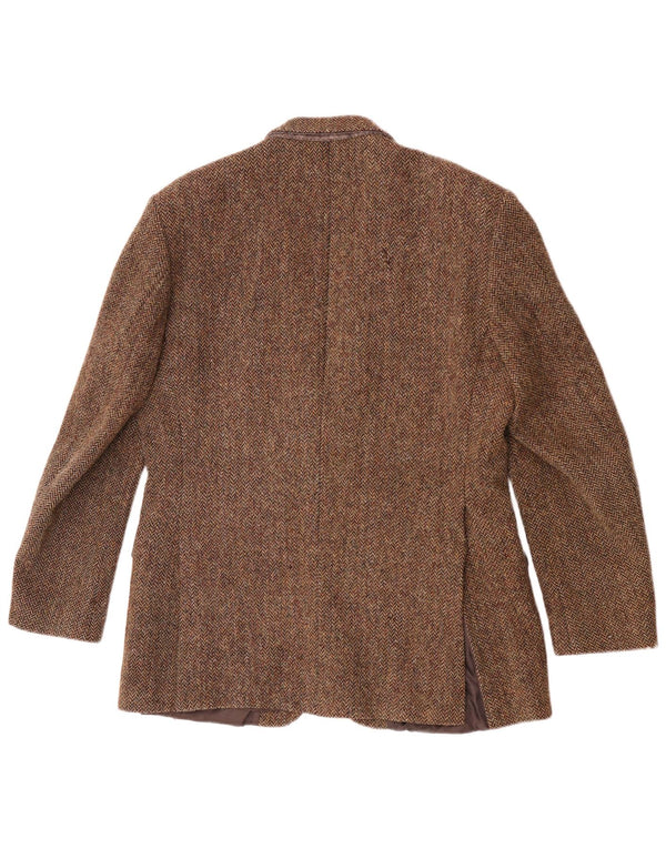 Jachetă pentru bărbați Harris Tweed, cu 2 nasturi, UK 40, lână mare, maro, în spinare