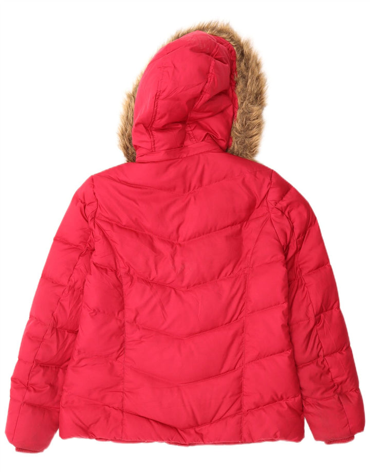 Jachetă căptușită cu glugă pentru femei Tommy Hilfiger UK 10 Poliester roz mic