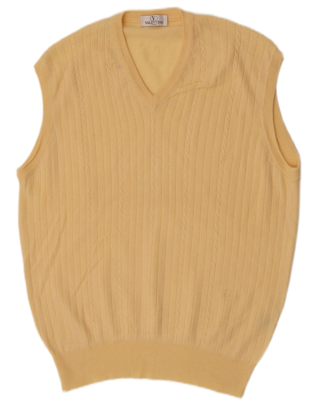 Vesta pentru bărbați Valentino Tank Top Mare Lână Merinos galbenă