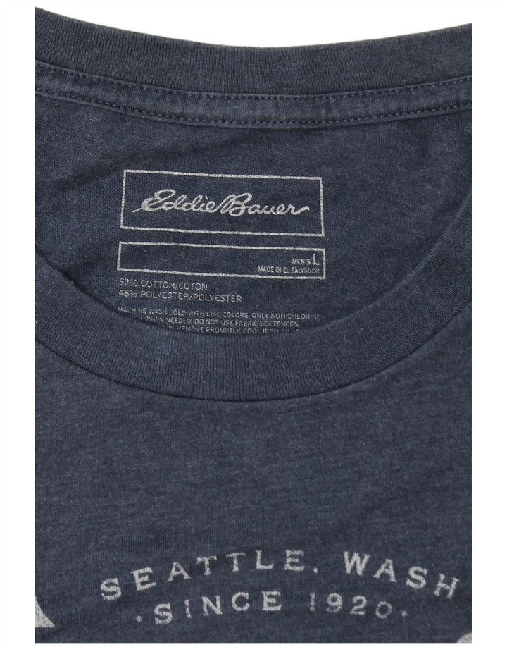 EDDIE BAUER Tricou grafic pentru bărbați Top mare din bumbac albastru