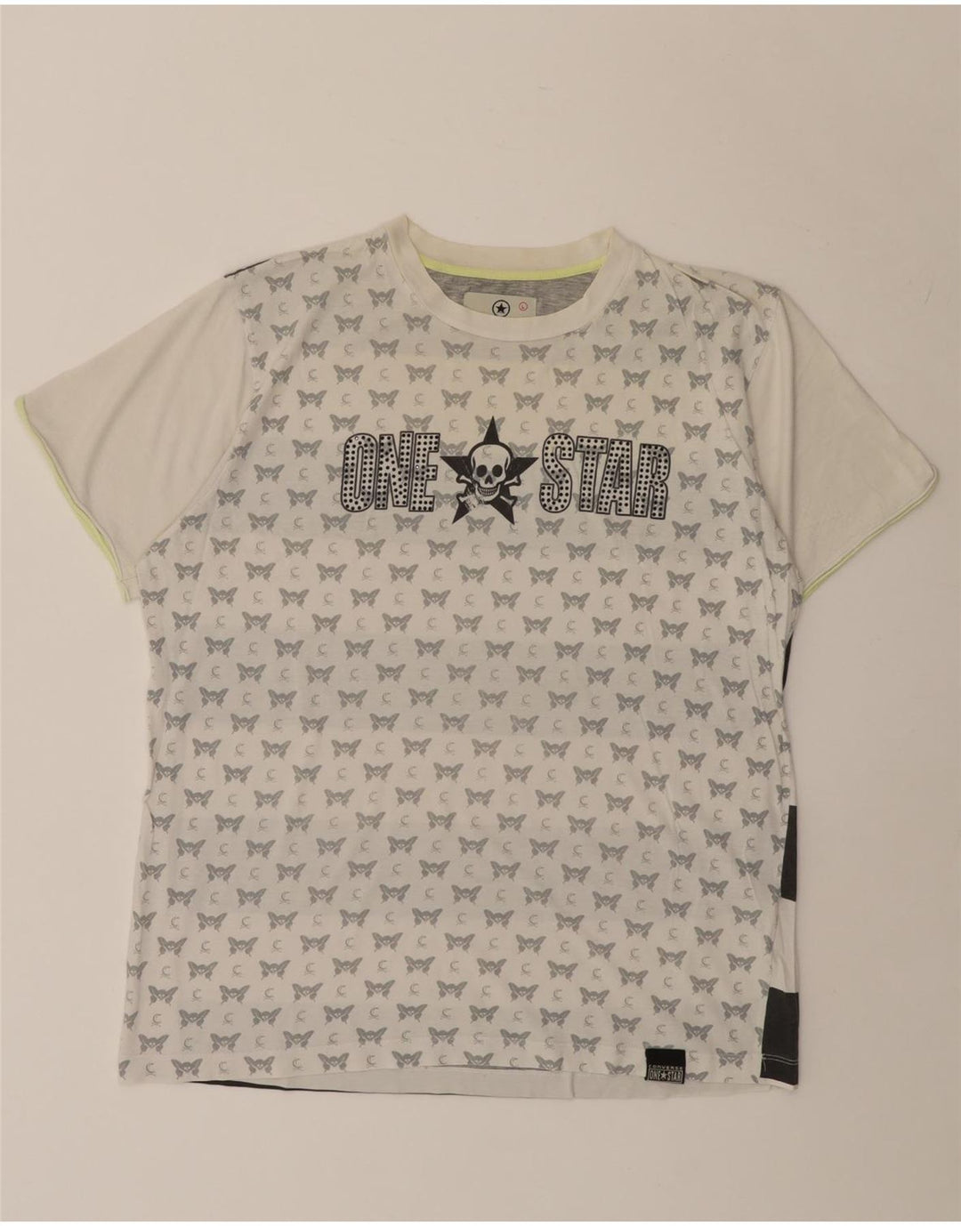 Tricou grafic Converse pentru femei Top UK 16 Large White Striped Bumbac