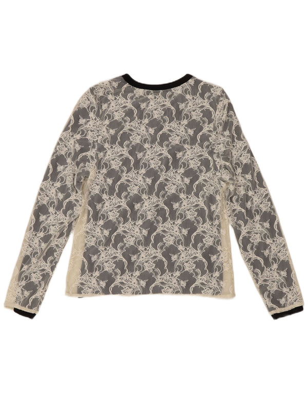 Bluză cu mânecă lungă pentru femei Marks & Spencer UK 12 Medium Black Floral