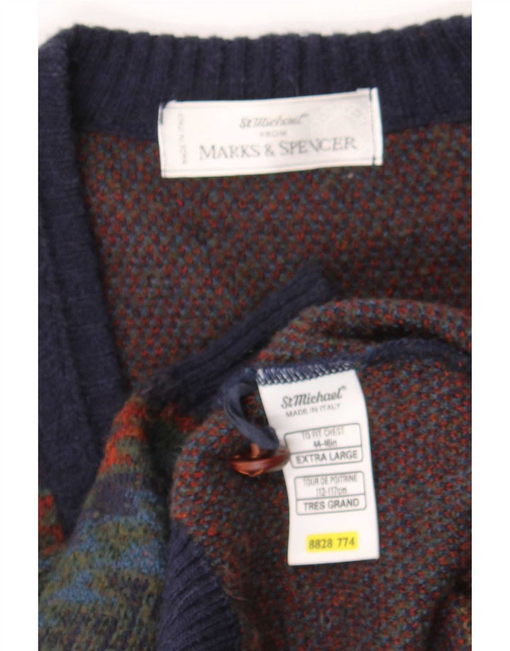 Pulover Cardigan St. Michael pentru bărbați Marks & Spencer, XL, bleumarin, retro