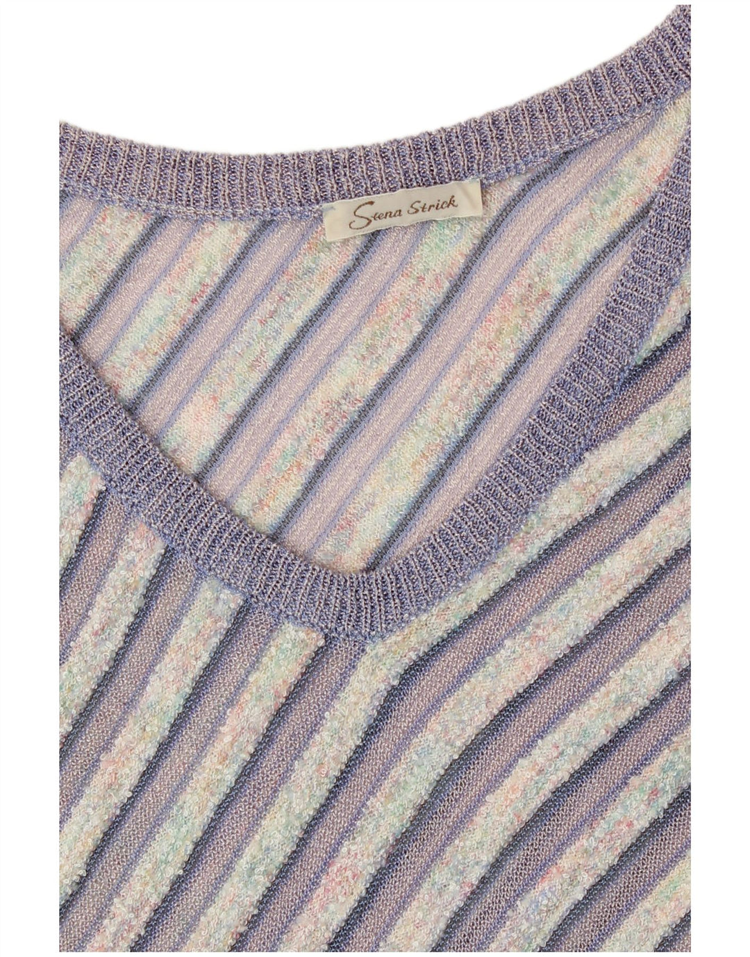 Vintage Womens Vest Tank Top UK 12 Medium Purple Striped