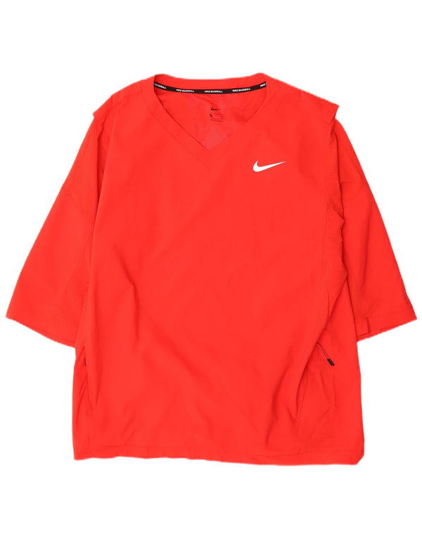 Top de baseball Nike pentru bărbați, mânecă 3/4, poliester roșu XL