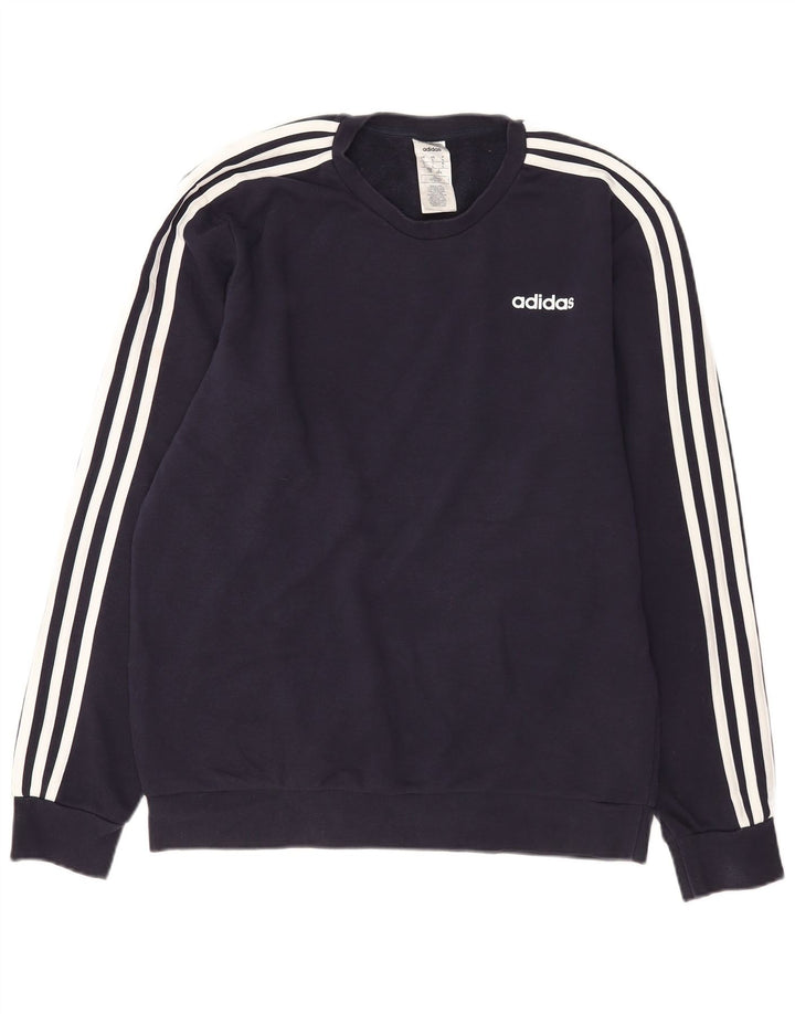 Hanorac pentru bărbați Adidas Jumper mare din bumbac bleumarin