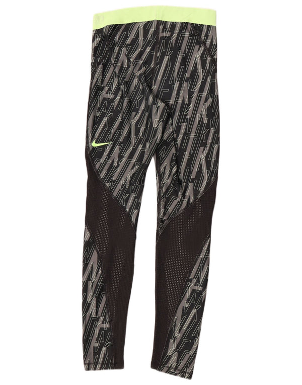 Leggings grafic Nike pentru femei UK 10 Mici, negru, geometric, poliester Sport