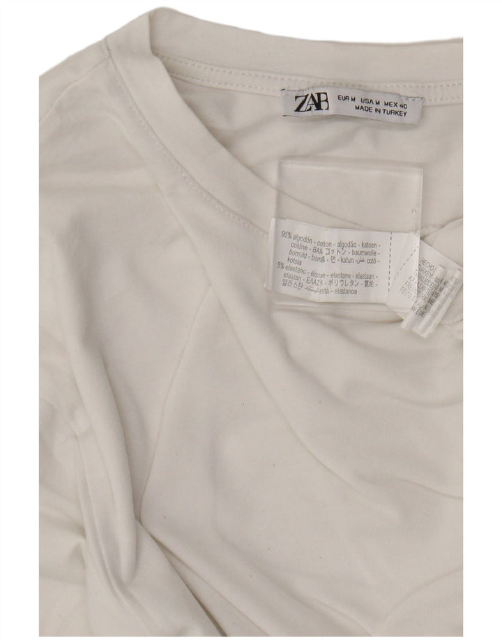 Tricou pentru femei Zara UK 12 Bumbac alb mediu