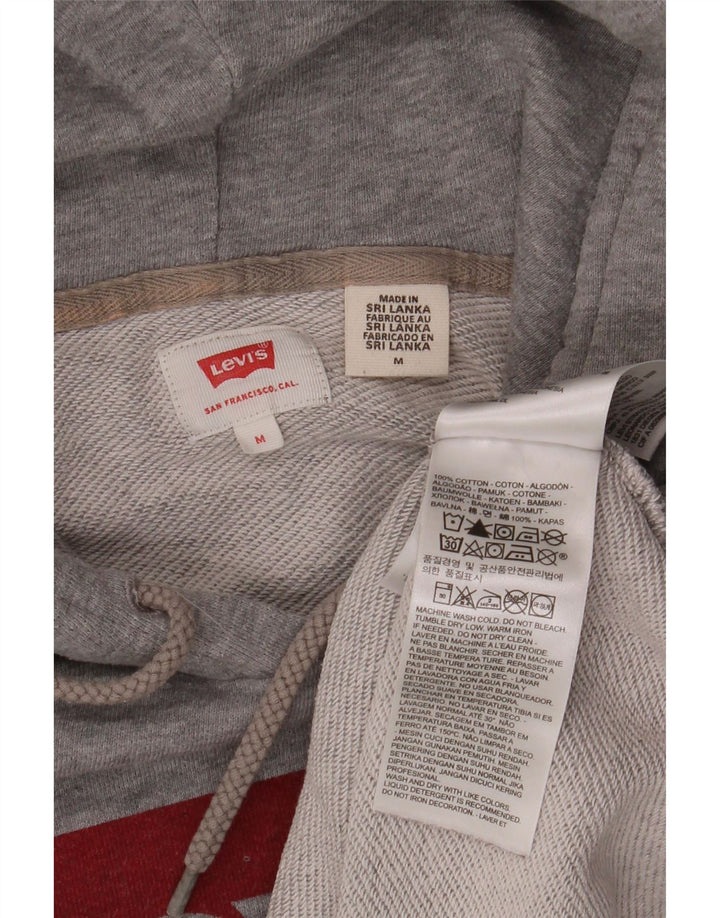 Pulover cu glugă grafic LEVI'S pentru bărbați, bumbac, gri mediu