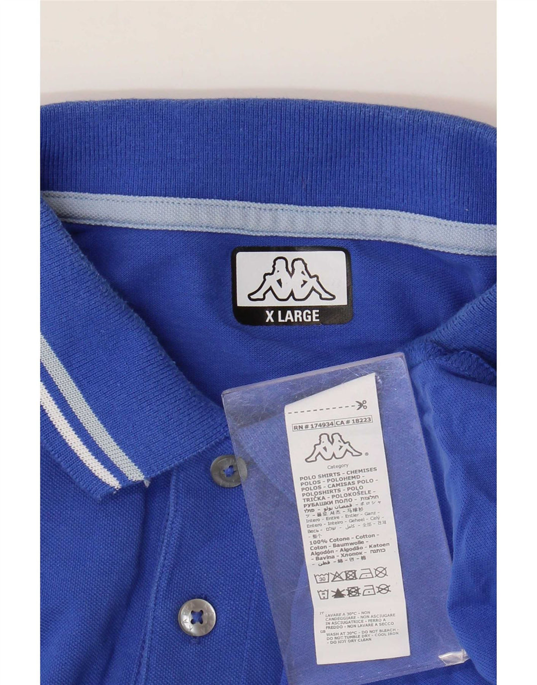 Cămașă polo pentru bărbați Kappa XL Bumbac albastru