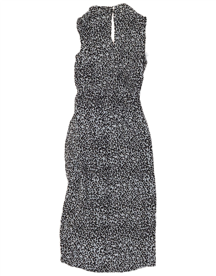 Rochie maxi fără mâneci pentru femei OASIS UK 10 Poliester cu imprimeu animal mic albastru