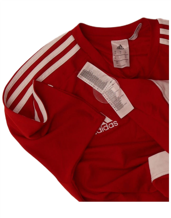 ADIDAS Mens Climalite T-Shirt Top Medium Red Colourblock Polyester Vintage Adidas and Second-Hand Adidas from Messina Hembry 