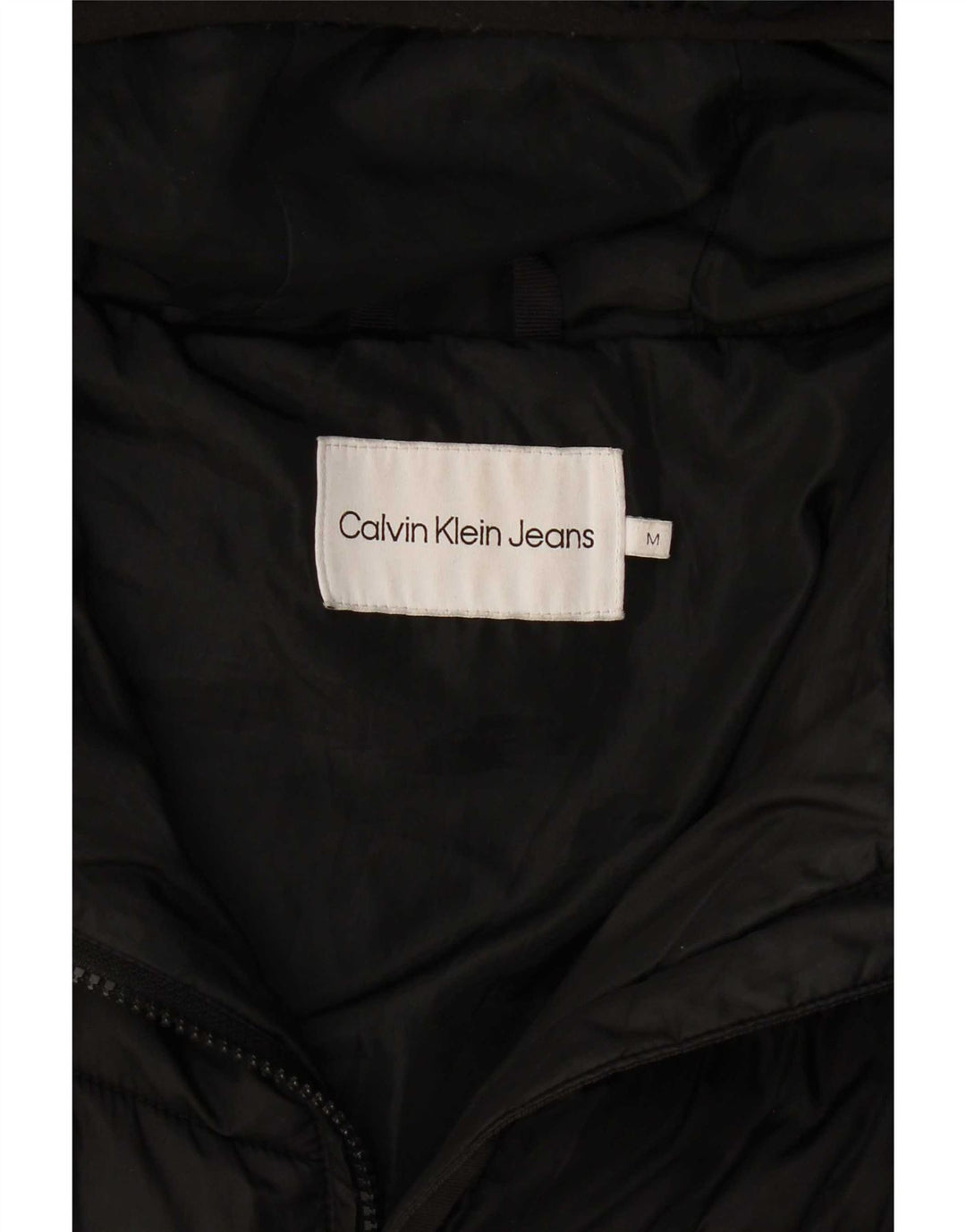 Palton căptușit cu glugă Calvin Klein pentru femei UK 14 Poliester mediu negru