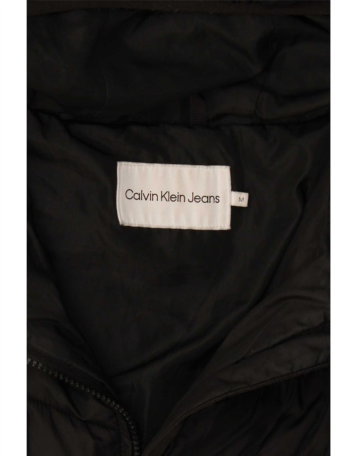 Palton căptușit cu glugă Calvin Klein pentru femei UK 14 Poliester mediu negru