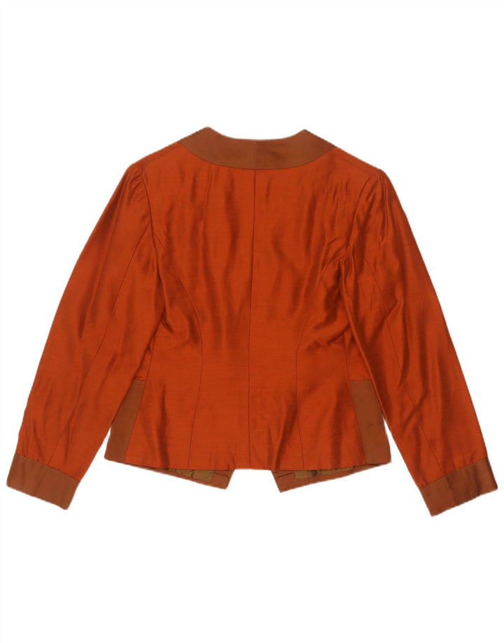 Jachetă vintage pentru femei crop cu 1 nasture, UK 10, portocaliu mic