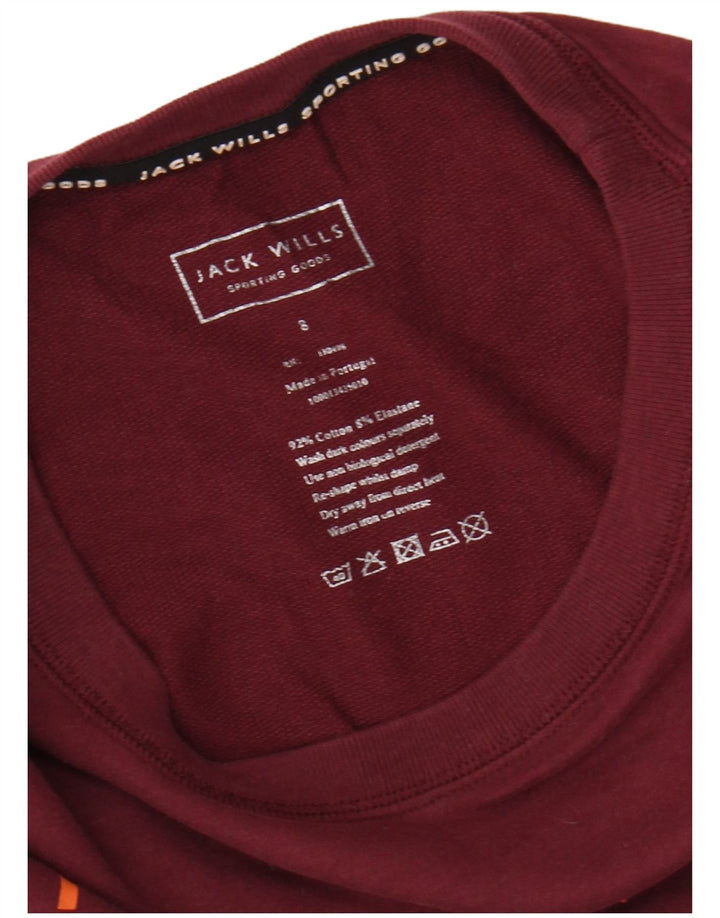 JACK WILLS Pulover oversize crop pentru femei UK 8 Maroon mic
