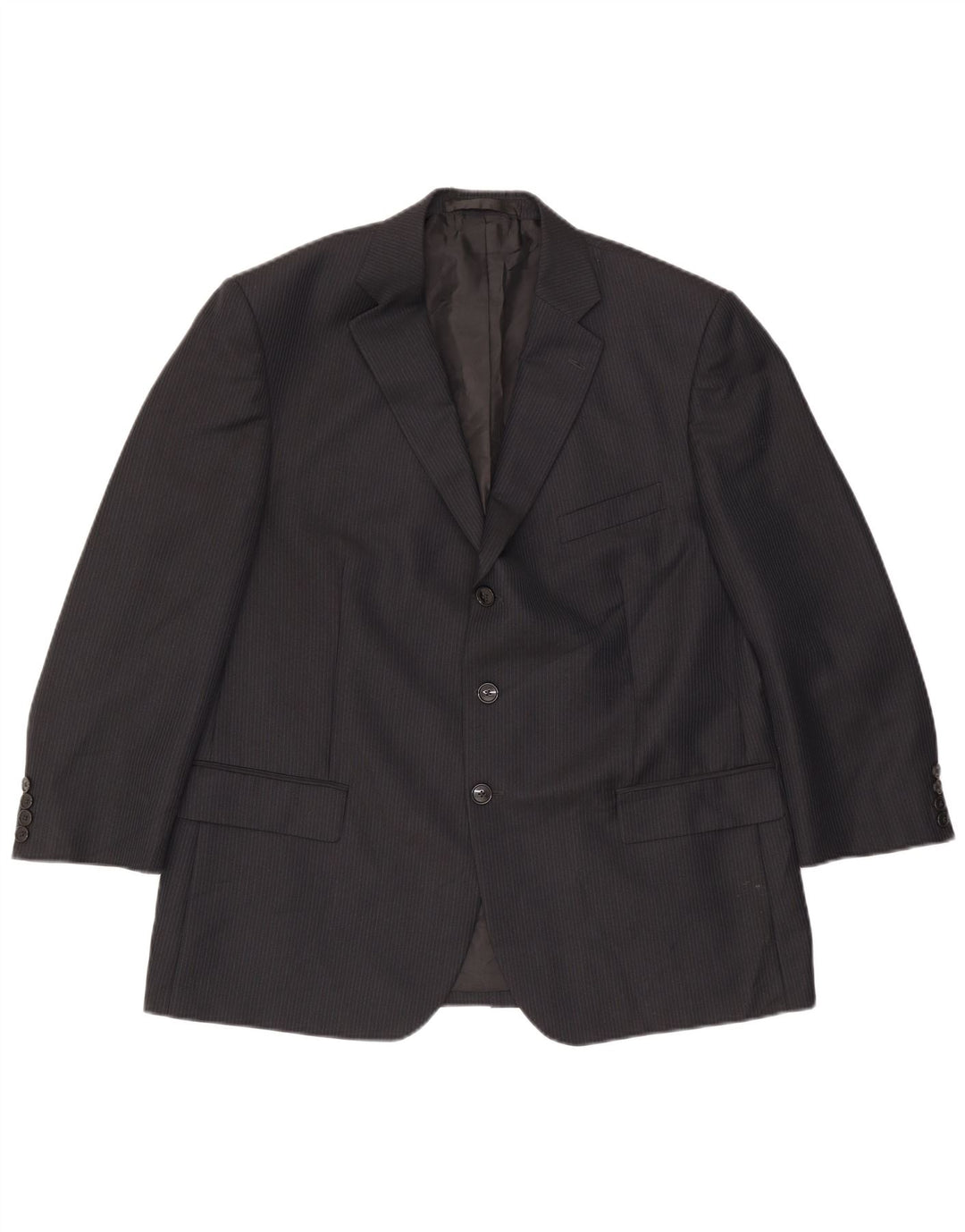 Jachetă pentru bărbați Marks & Spencer, cu 3 nasturi, UK 44 XL, bleumarin, cu dungi