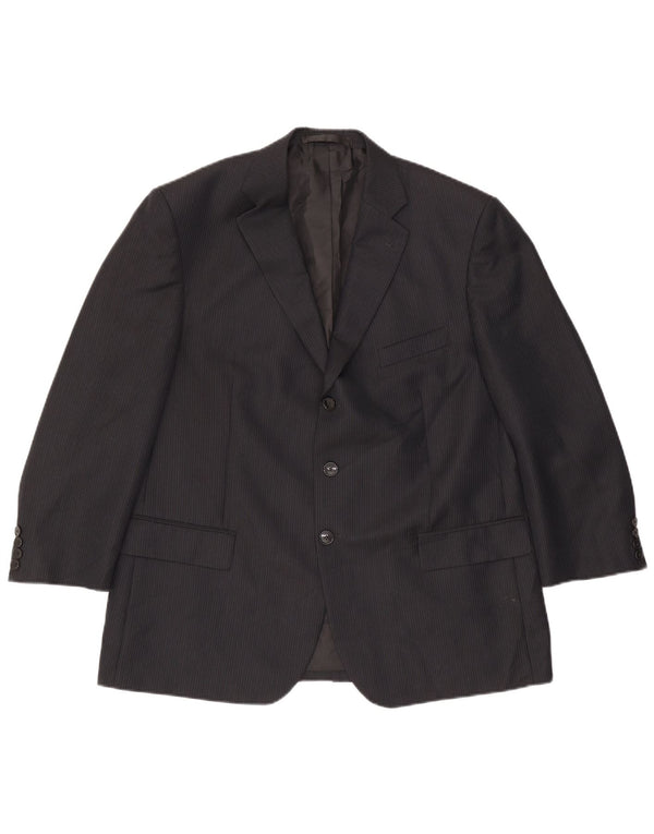 Jachetă pentru bărbați Marks & Spencer, cu 3 nasturi, UK 44 XL, bleumarin, cu dungi