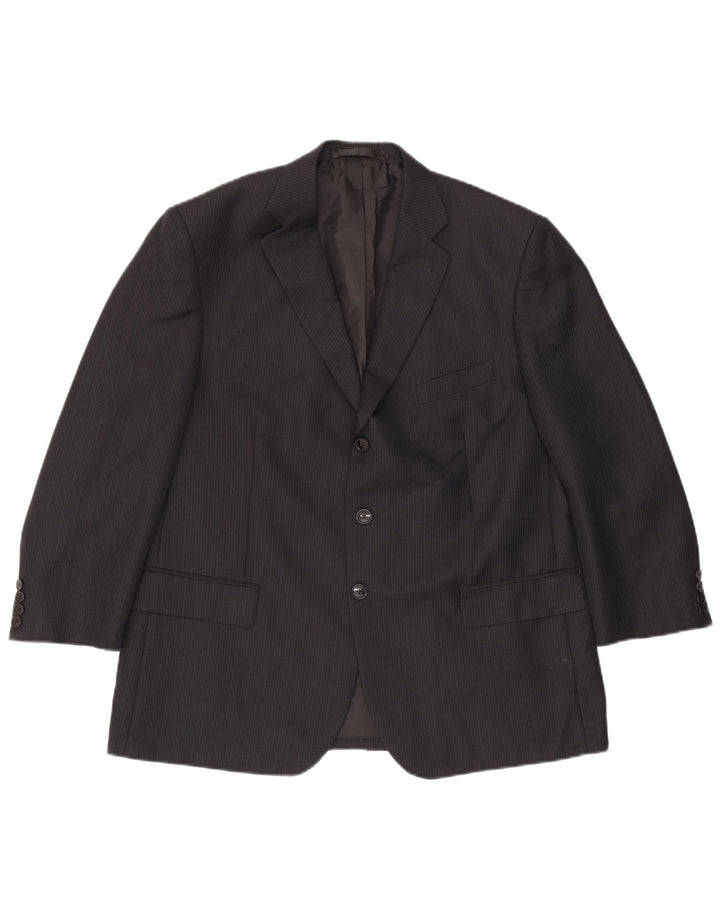 Jachetă pentru bărbați Marks & Spencer, cu 3 nasturi, UK 44 XL, bleumarin, cu dungi
