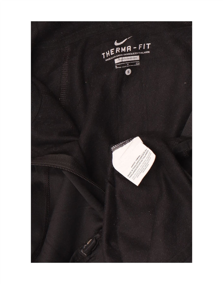 Pulover Nike pentru bărbați Therma-Fit, cu fermoar, poliester, negru