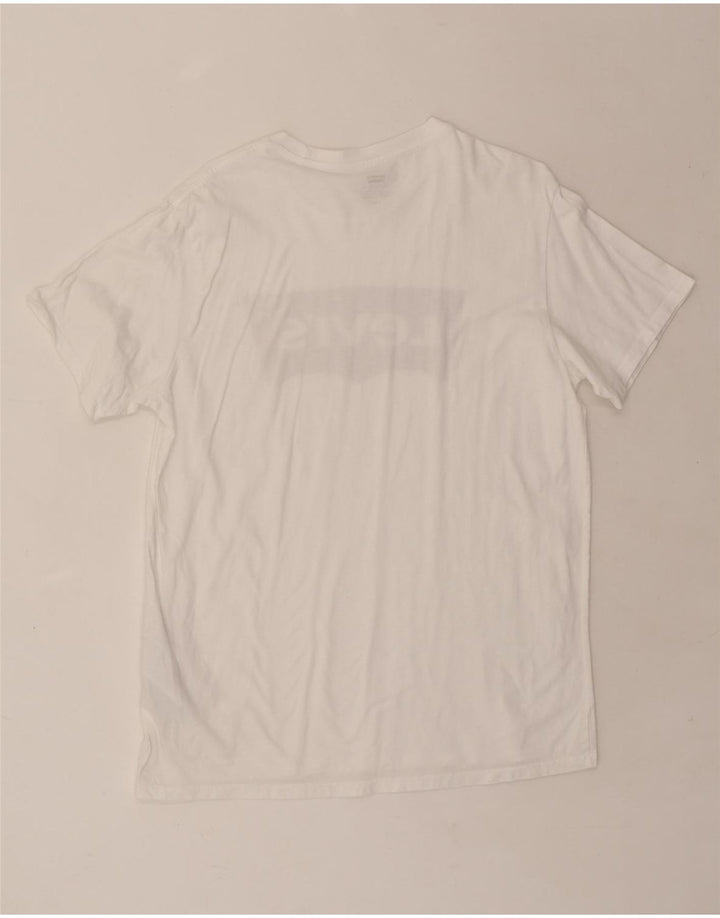 LEVI'S Mens Graphic T-Shirt Top Large White Cotton Vintage Levi's and Second-Hand Levi's from Messina Hembry 