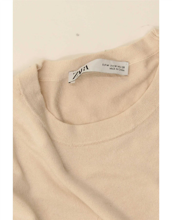 Pulover pentru damă Zara, cu gât turnut, UK 12, Bej mediu