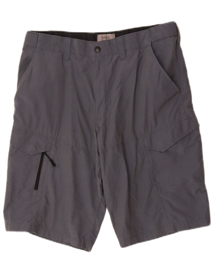 Pantaloni scurți cargo pentru bărbați Marks & Spencer W34, mare, albastru, bumbac