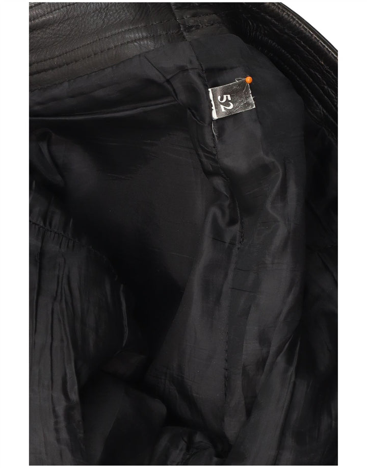 Pantaloni drepți din piele pentru bărbați VINTAGE L30 L30 negru