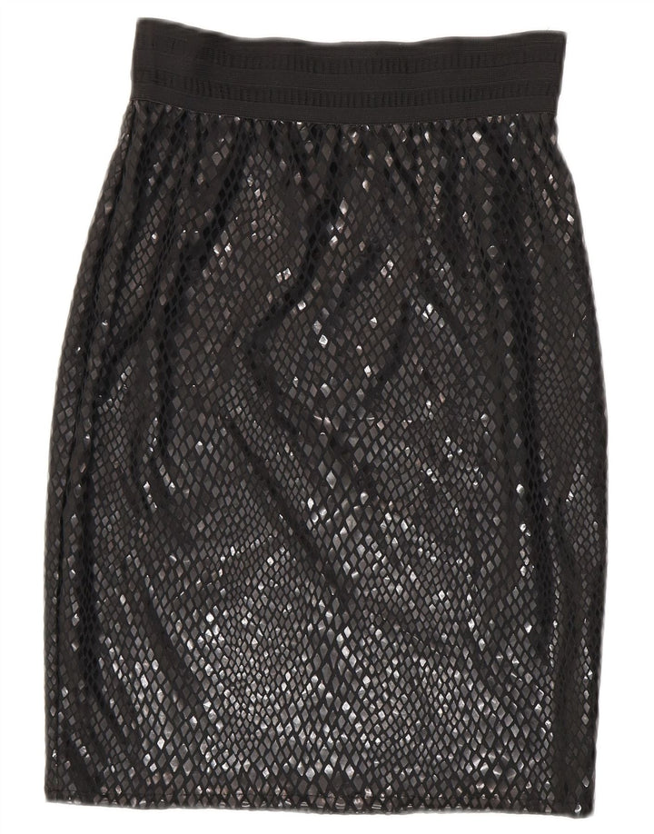 Fusta midi vintage pentru femei W26 Small Black Argyle/Diamond Poliester