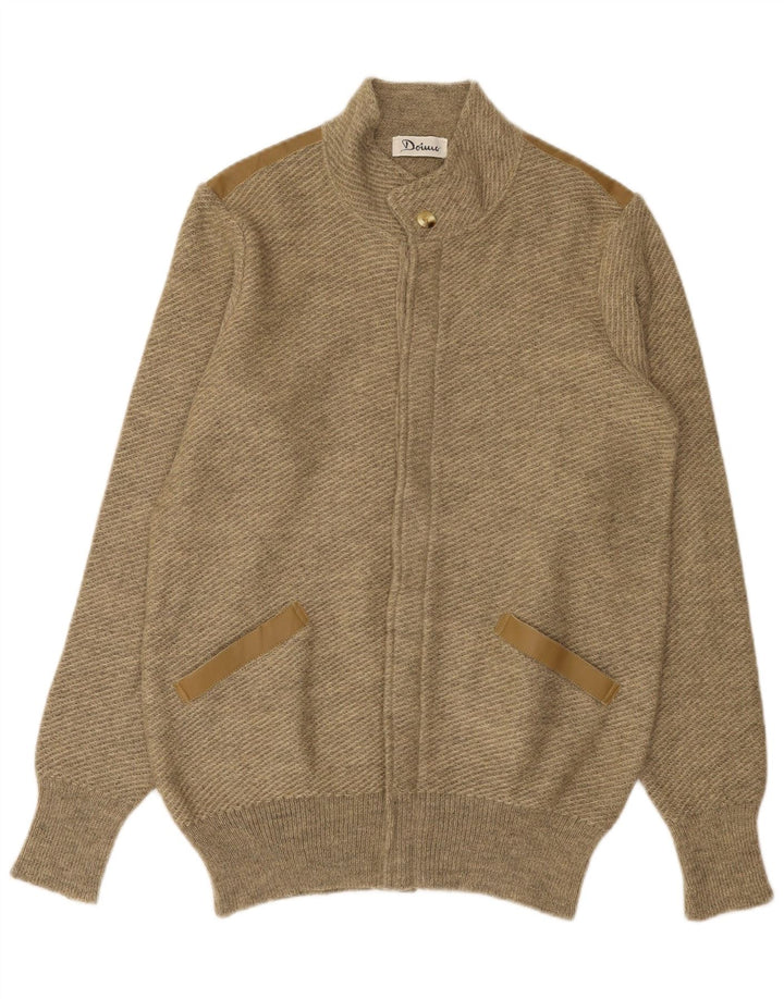 Pulover cardigan pentru bărbați VINTAGE Bej mediu