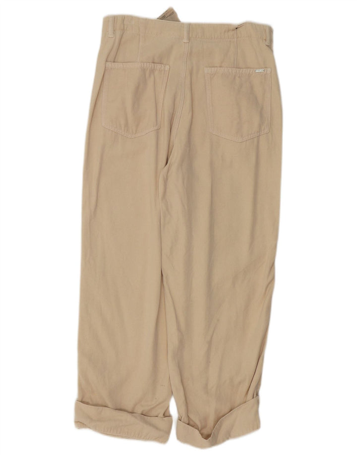 Massimo Dutti Pantaloni Cropped Femei EU 38 Mici L28 L24 Bej Lyocell