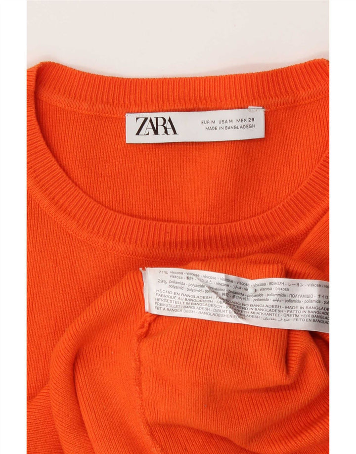 Bluză Crop Top Femei Zara UK 12 Medium Orange Viscose
