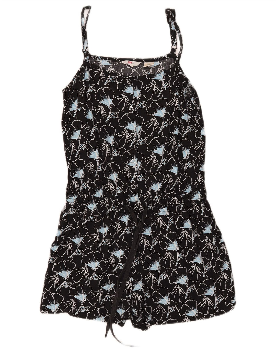 Combi fără mâneci Levi's pentru femei UK 10 Small Black Floral Viscose