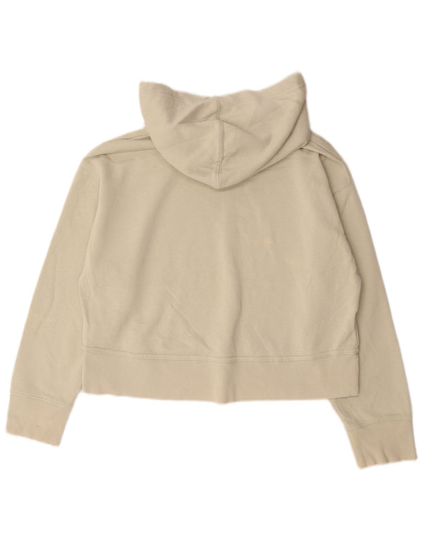 Pulover cu glugă supradimensionat pentru femei Zara UK 10 mic bumbac alb