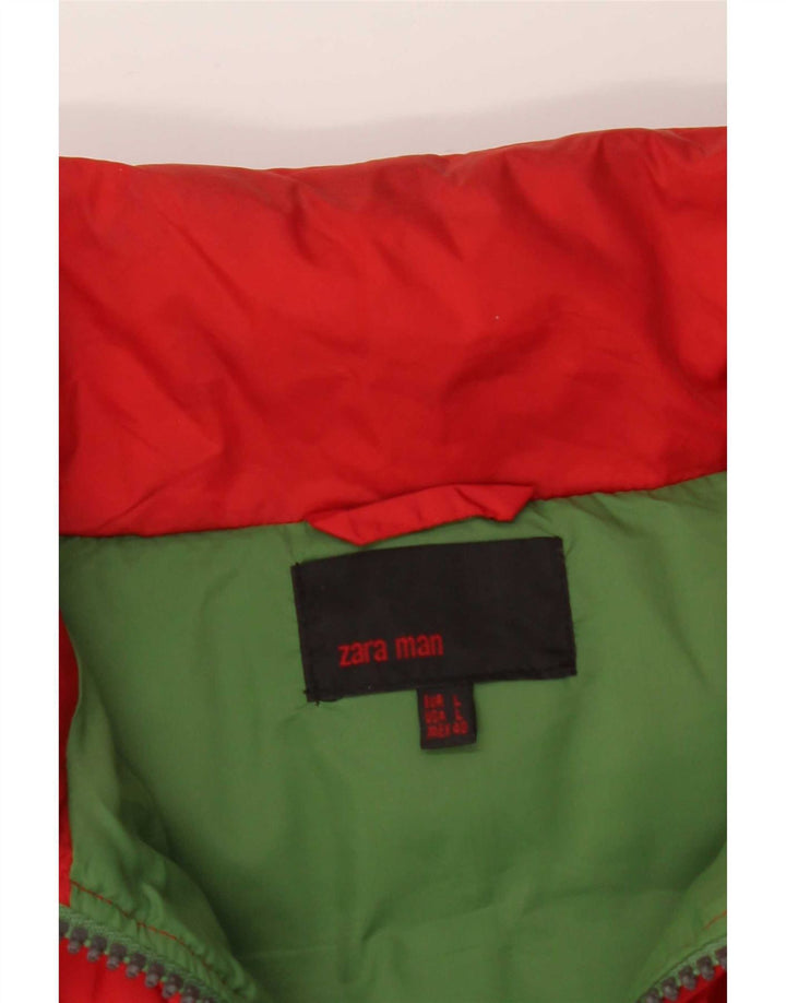 Gilet căptușit pentru bărbați Zara UK 40, mare, roșu, nailon