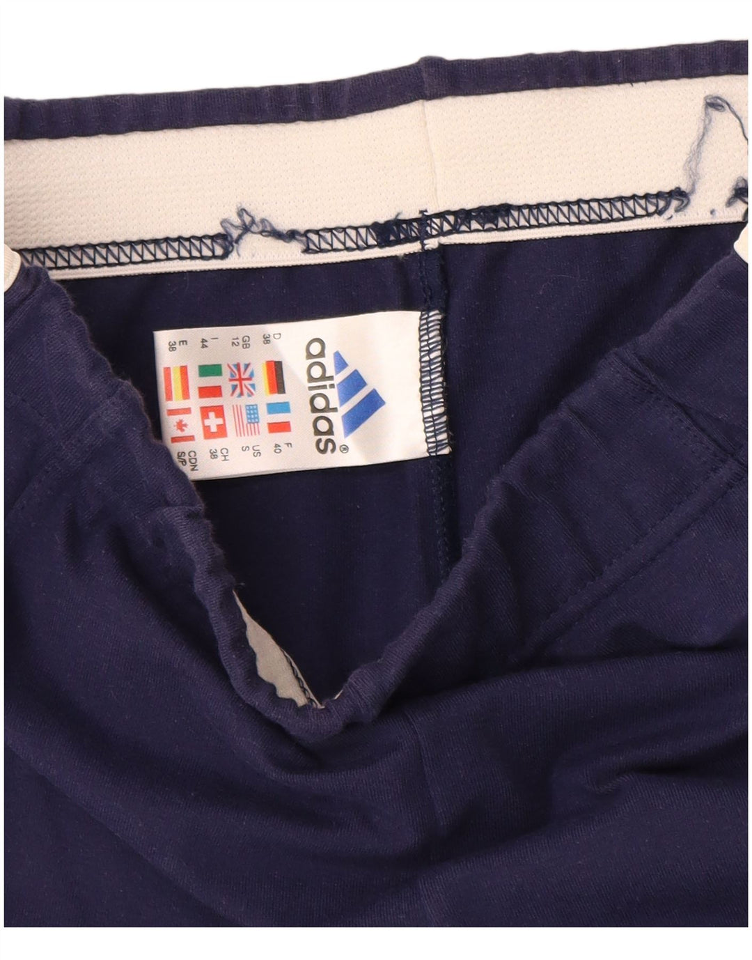 Pantaloni scurți sport Adidas pentru femei UK 12 Medium Bleumarin Bumbac